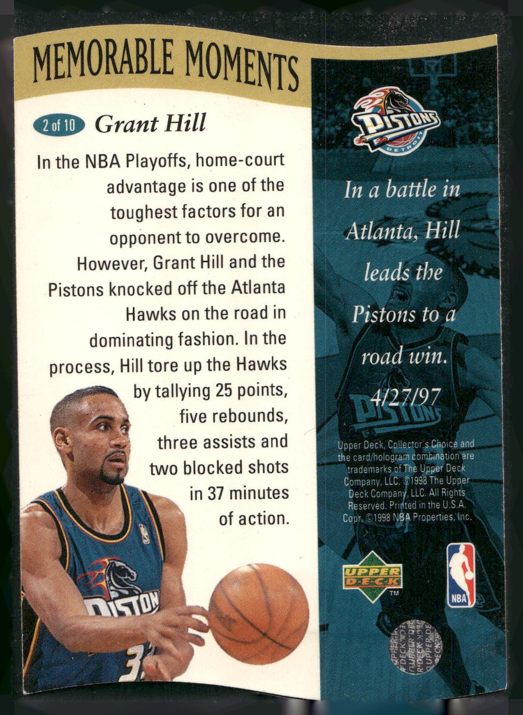 1997-98 Collector's Choice #2 Grant Hill Memorable Moments