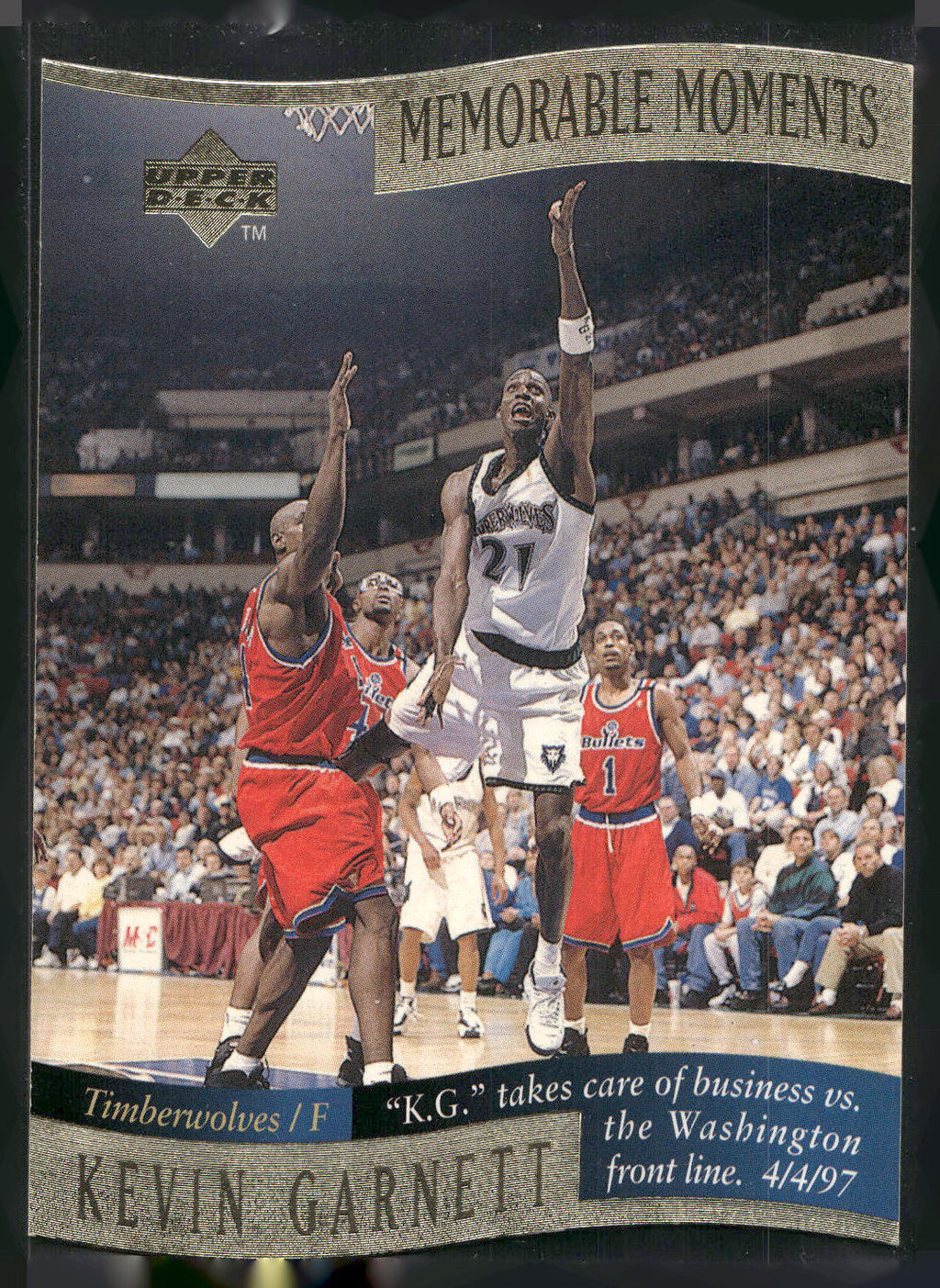 1997-98 Collector's Choice #5 Kevin Garnett Memorable Moments