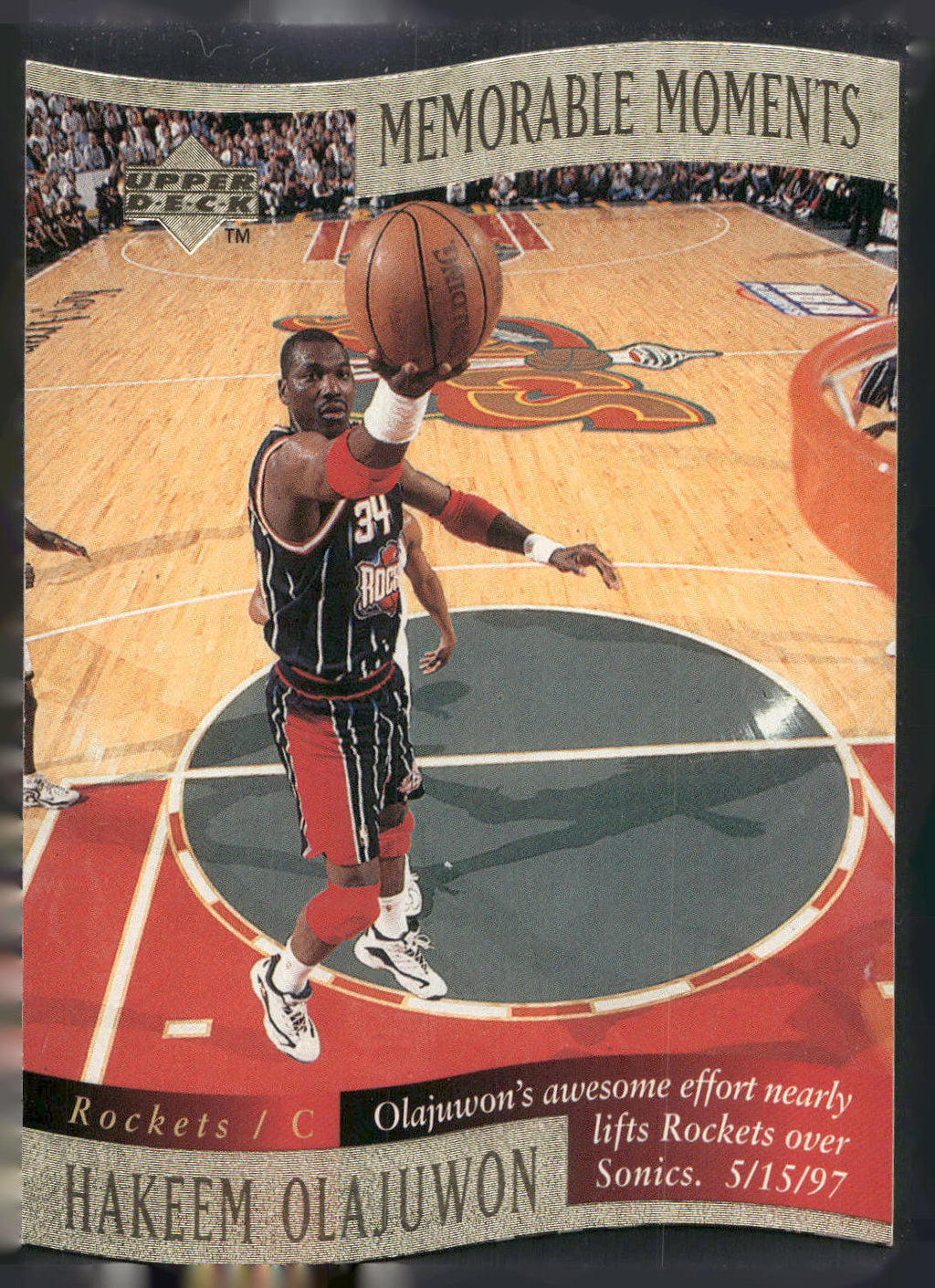 1997-98 Collector's Choice #8 Hakeem Olajuwon Memorable Moments