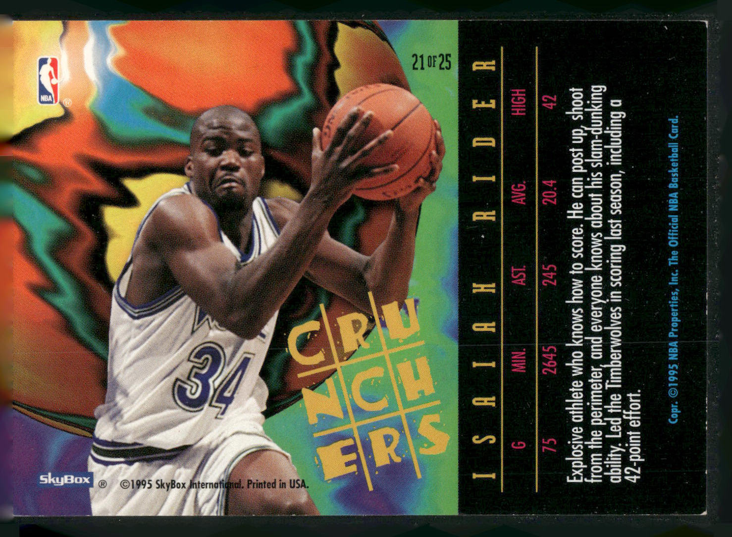 1995-96 Hoops #21 Isaiah Rider Number Crunchers