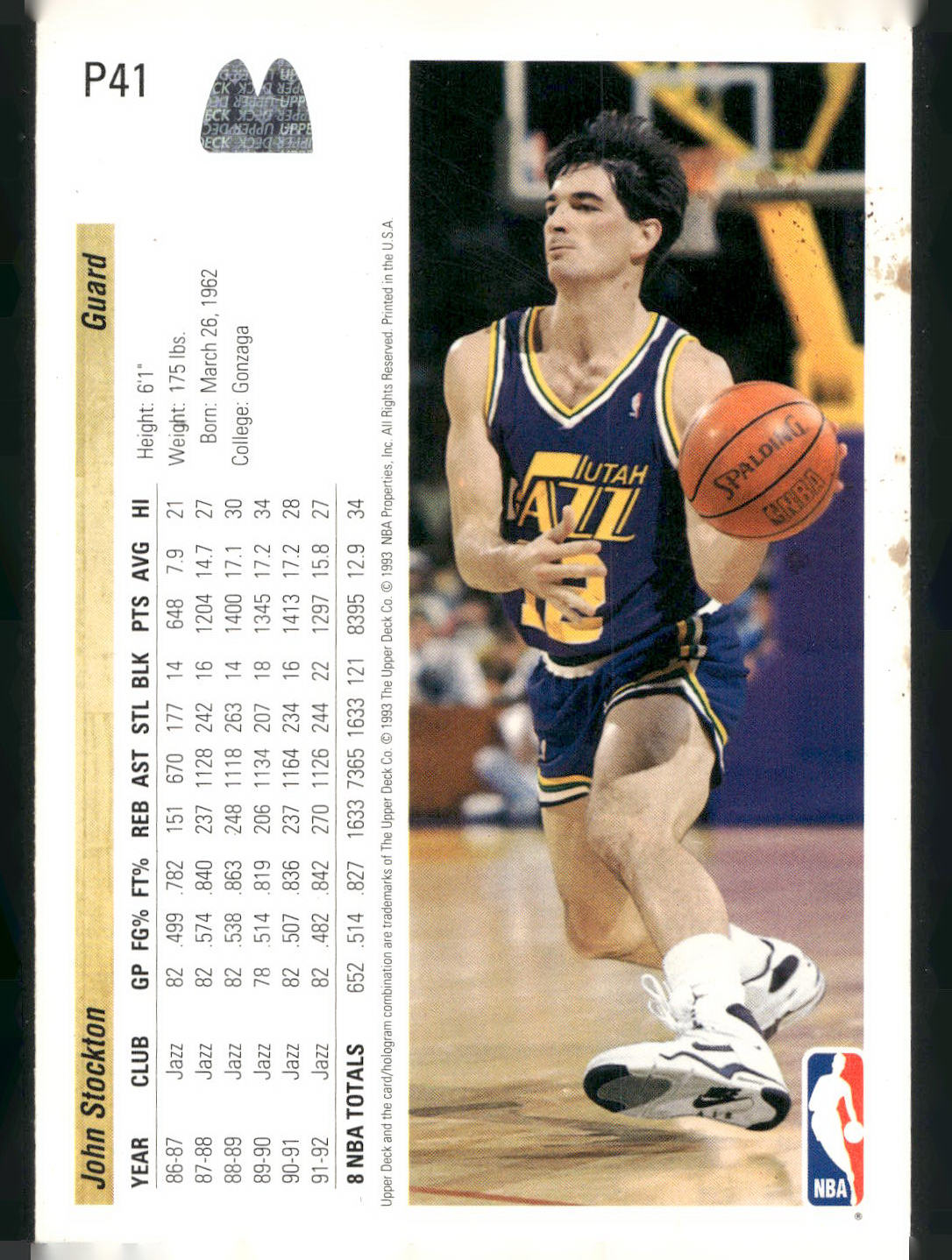1992-93 Upper Deck McDonald's #P41 John Stockton
