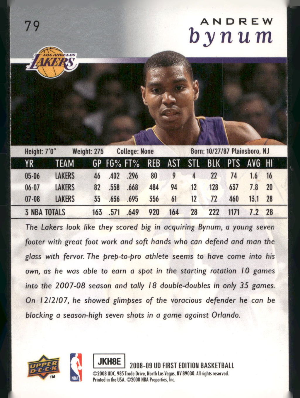 2008-09 Upper Deck First Edition #79 Andrew Bynum