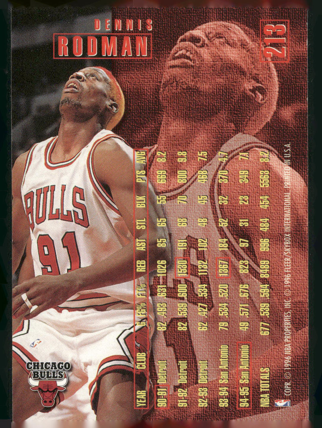 1995-96 Fleer #213 Dennis Rodman