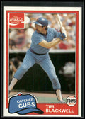 1981 Topps Coca-Cola Chicago Cubs #1 Tim Blackwell