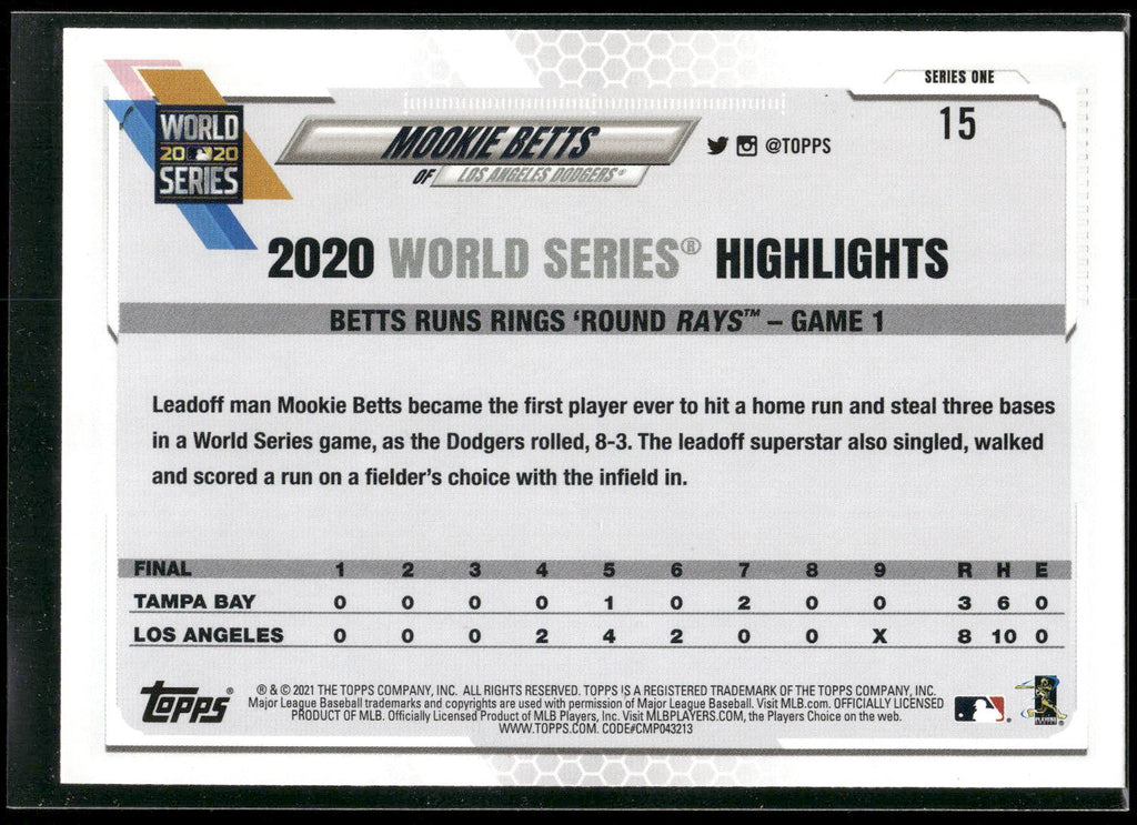 2021 Topps #15 Mookie Betts