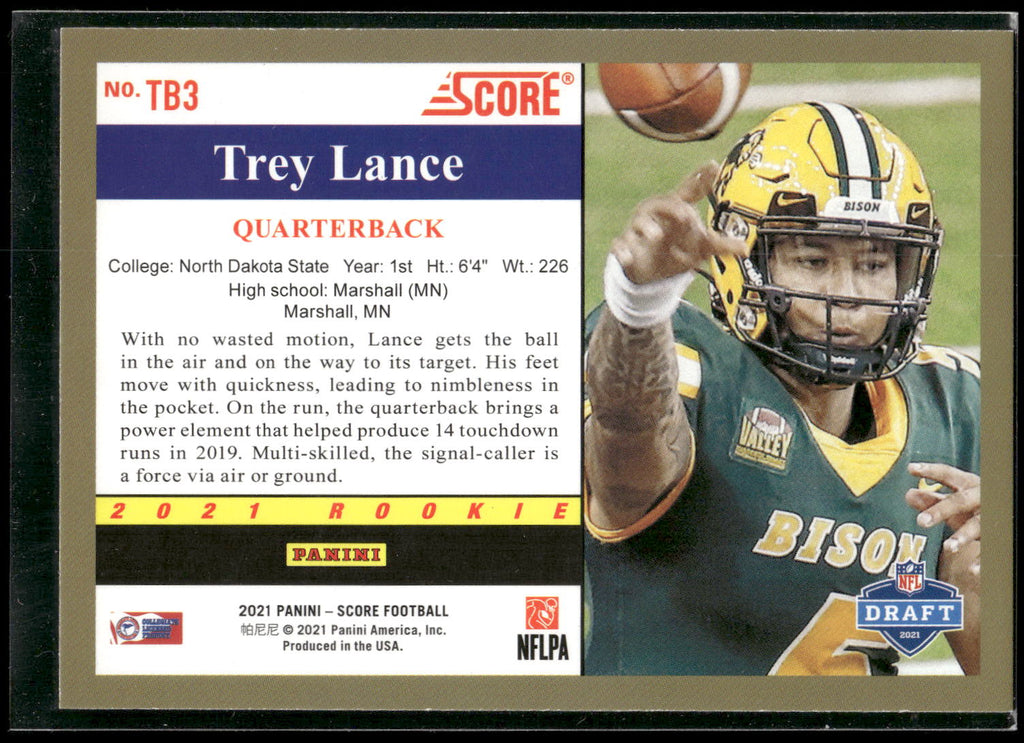 2021 Score #TB3 Trey Lance 1991 Throwback