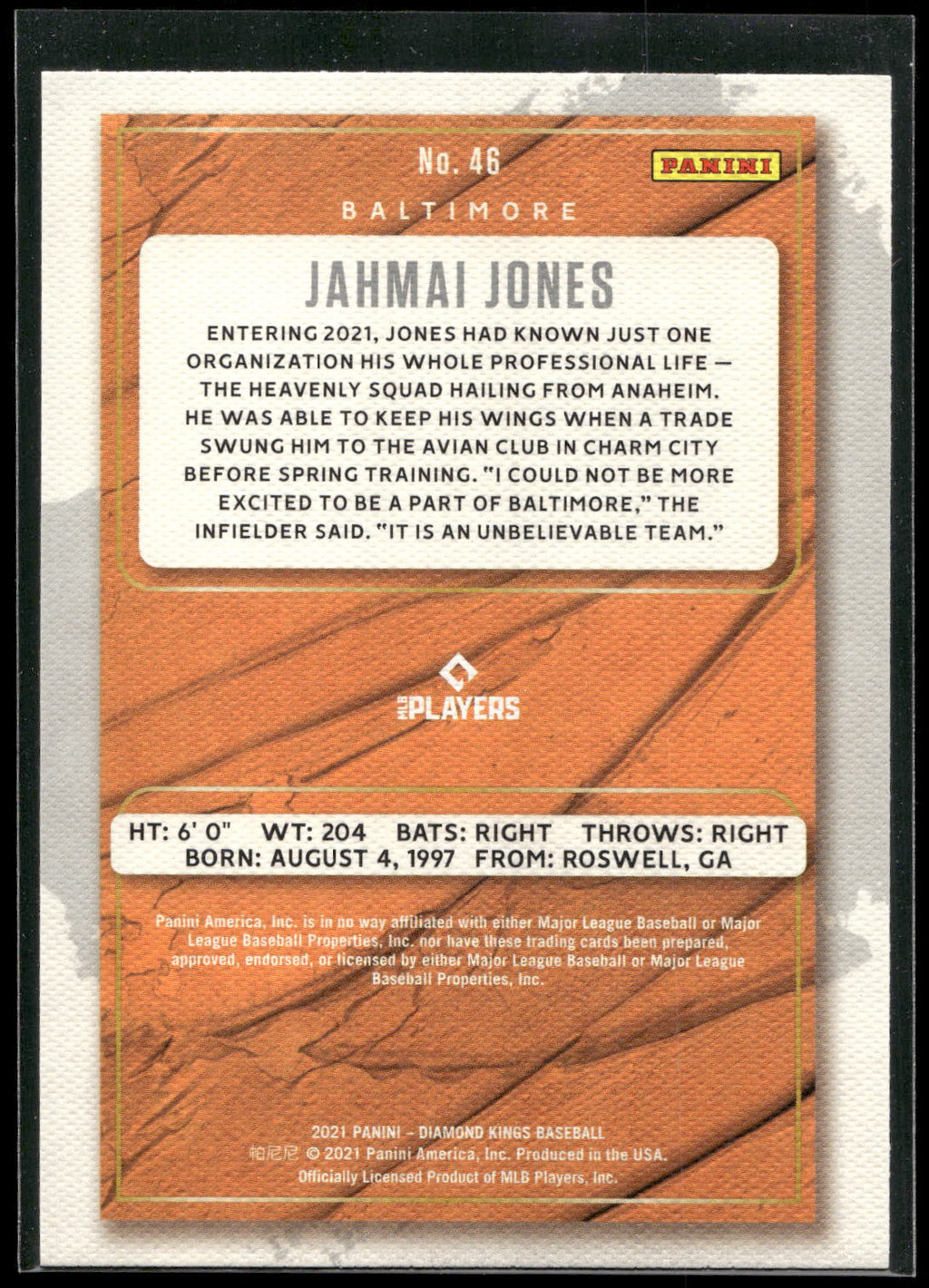 2021 Panini Diamond Kings #46 Jahmai Jones