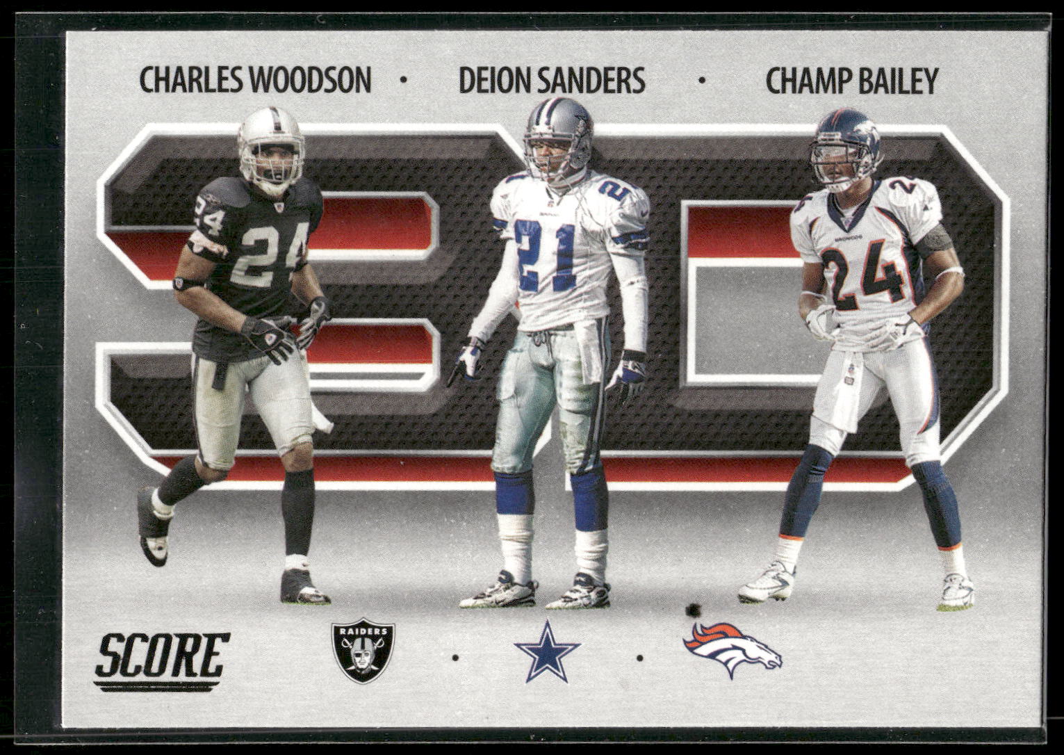 2021 Score #3D5 Champ Bailey / Charles Woodson / Deion Sanders 3D