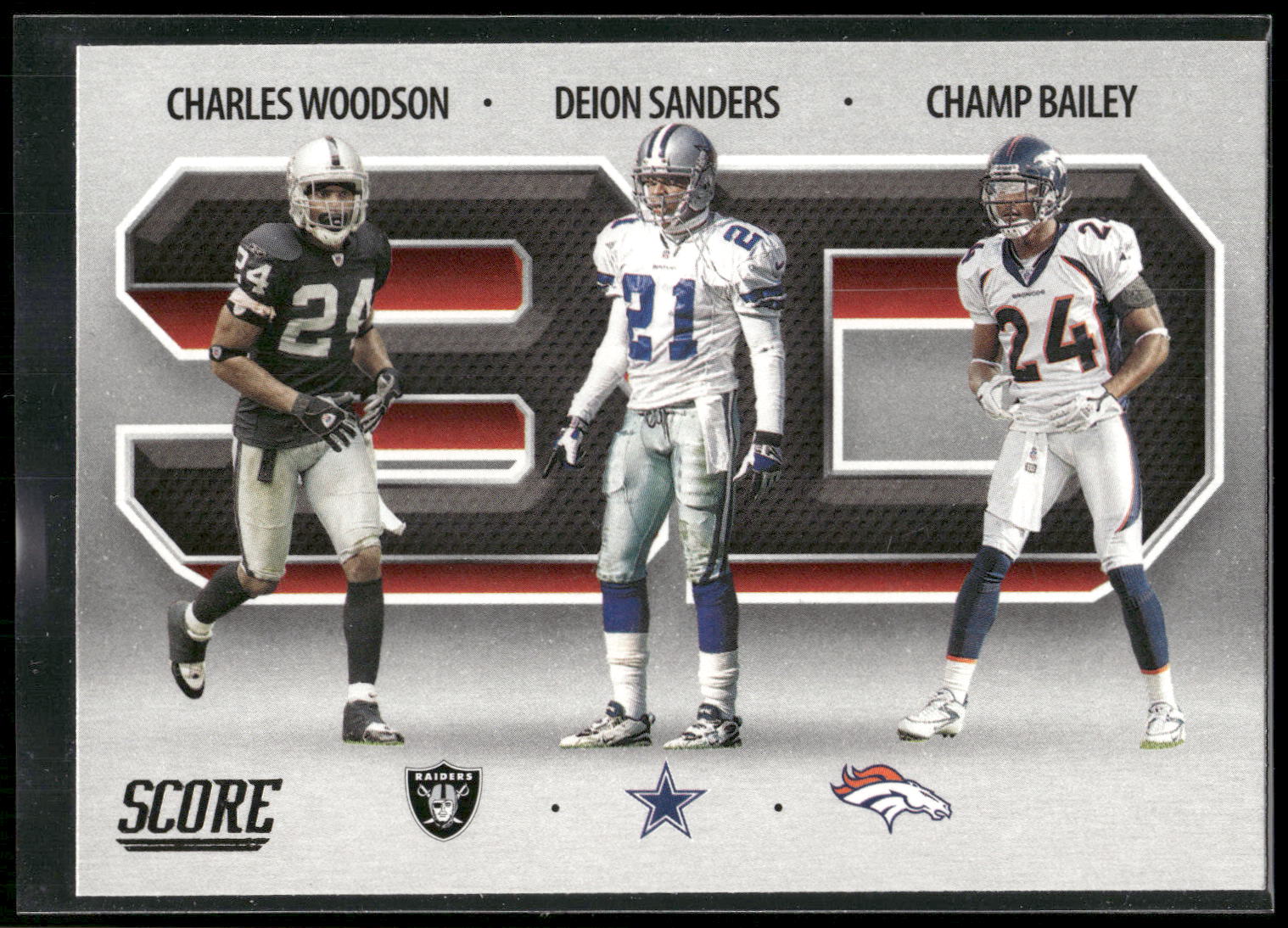 2021 Score #3D5 Champ Bailey / Charles Woodson / Deion Sanders 3D
