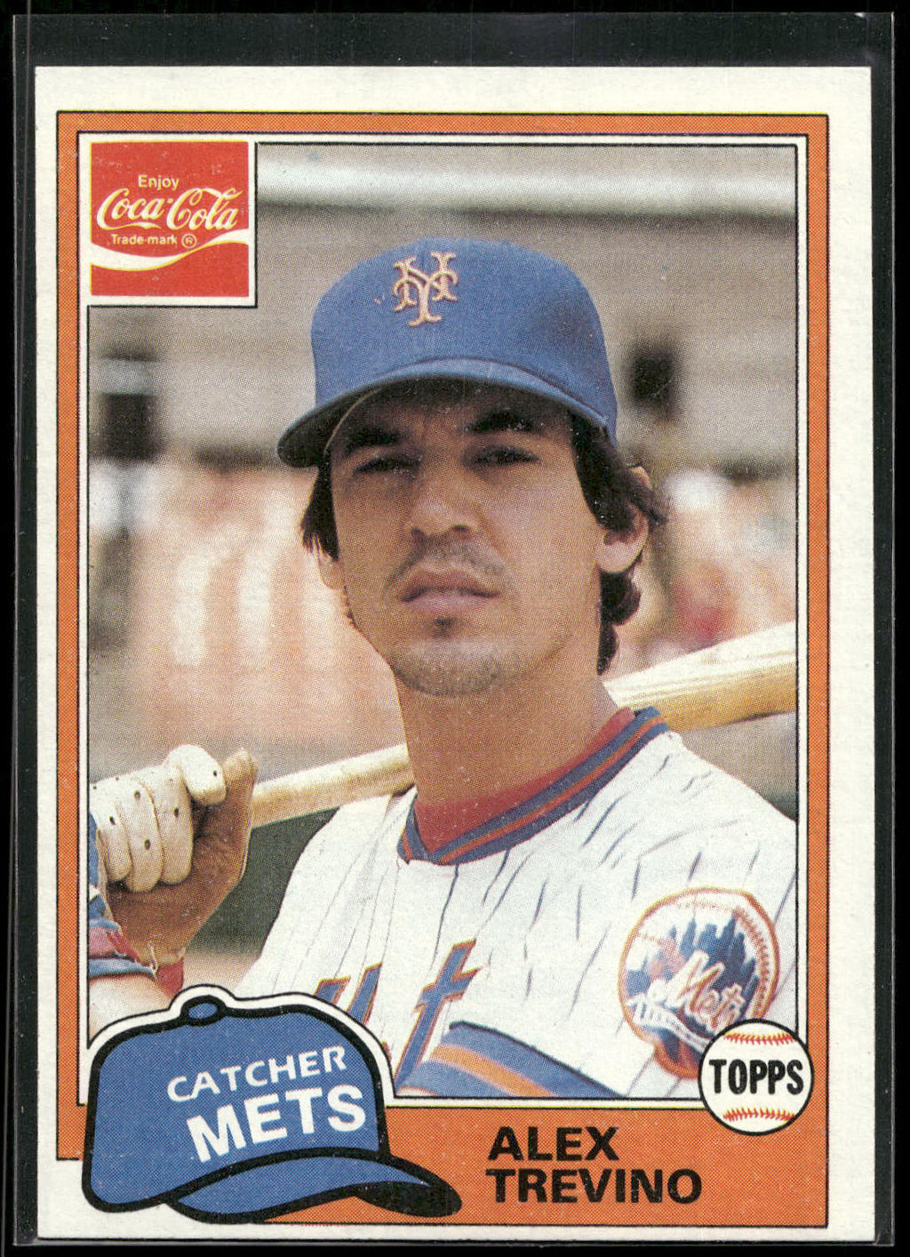 1981 Topps Coca-Cola New York Mets #10 Alex Trevino