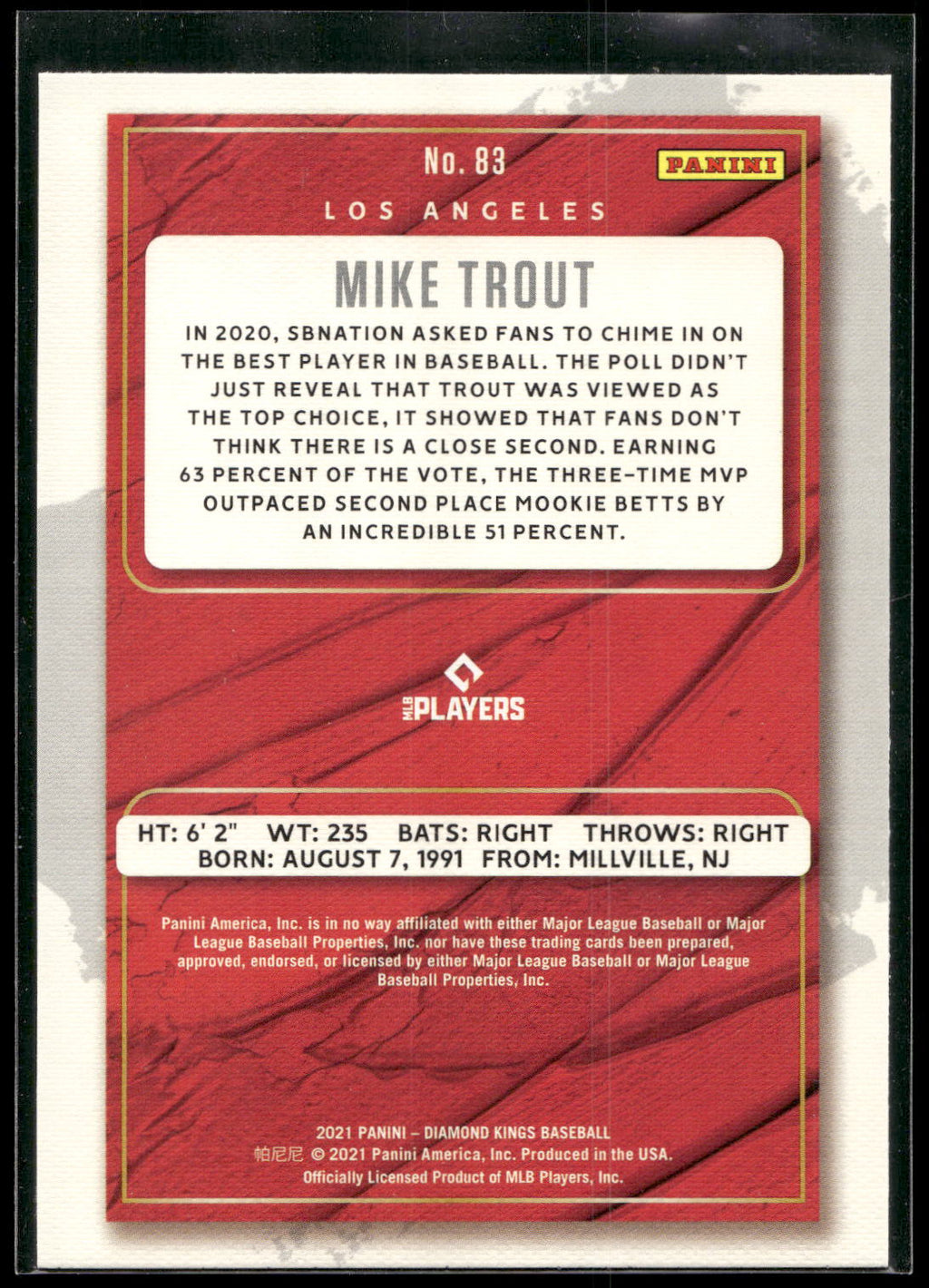2021 Panini Diamond Kings #83 Mike Trout