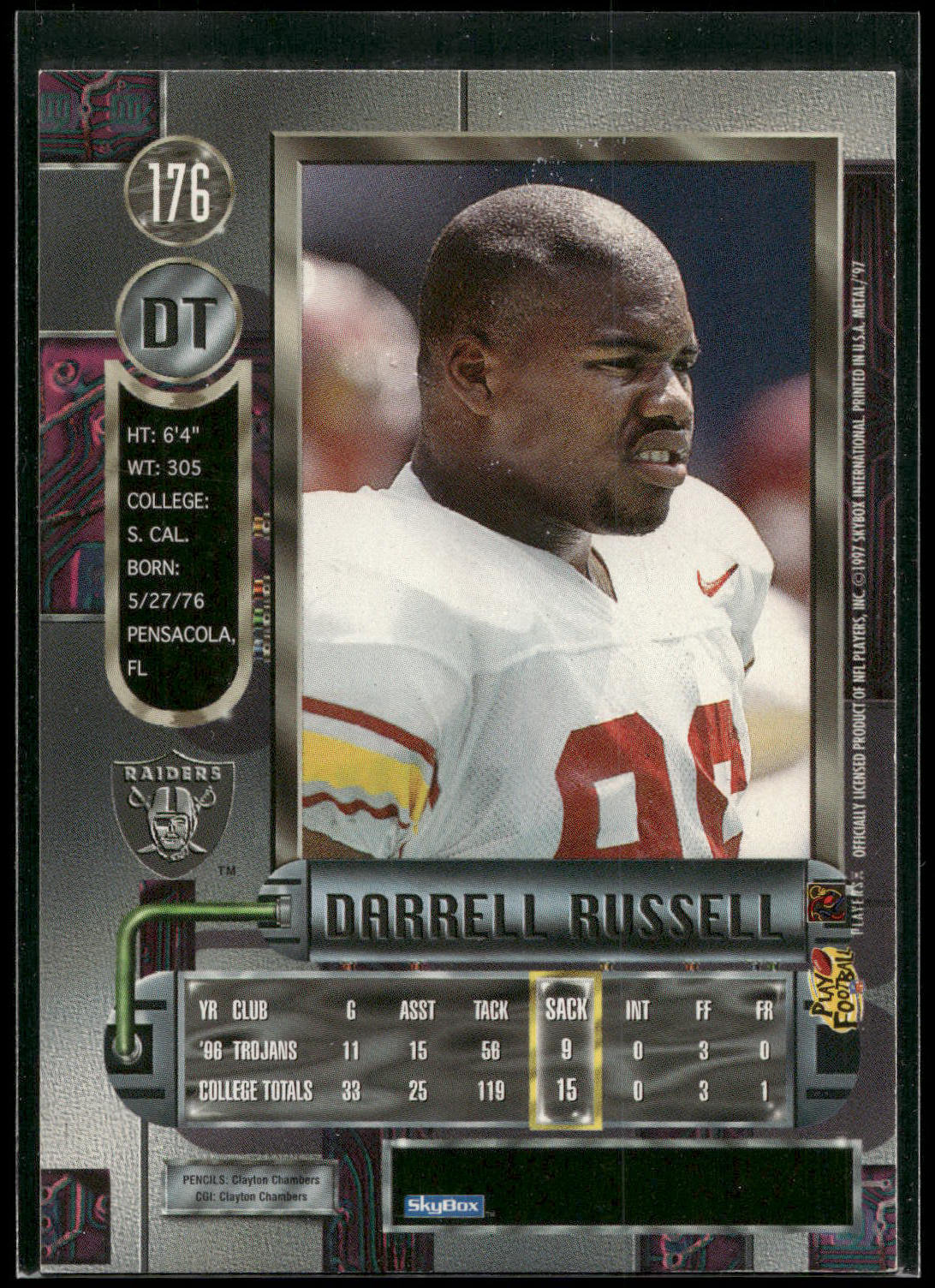 1997 Metal Universe #176 Darrell Russell