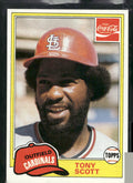 1981 Topps Coca-Cola St. Louis Cardinals #8 Tony Scott
