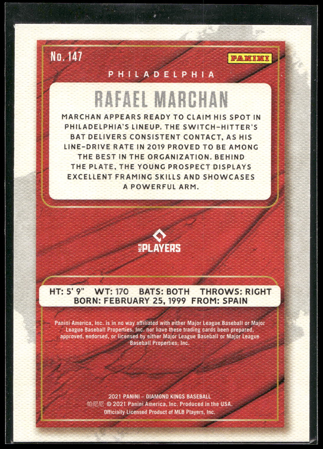 2021 Panini Diamond Kings #147 Rafael Marchan