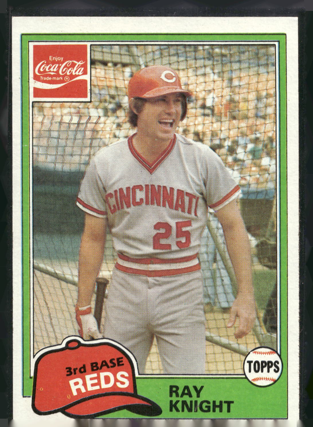 1981 Topps Coca-Cola Cincinnati Reds #8 Ray Knight