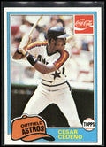 1981 Topps Coca-Cola Houston Astros #2 Cesar Cedeno