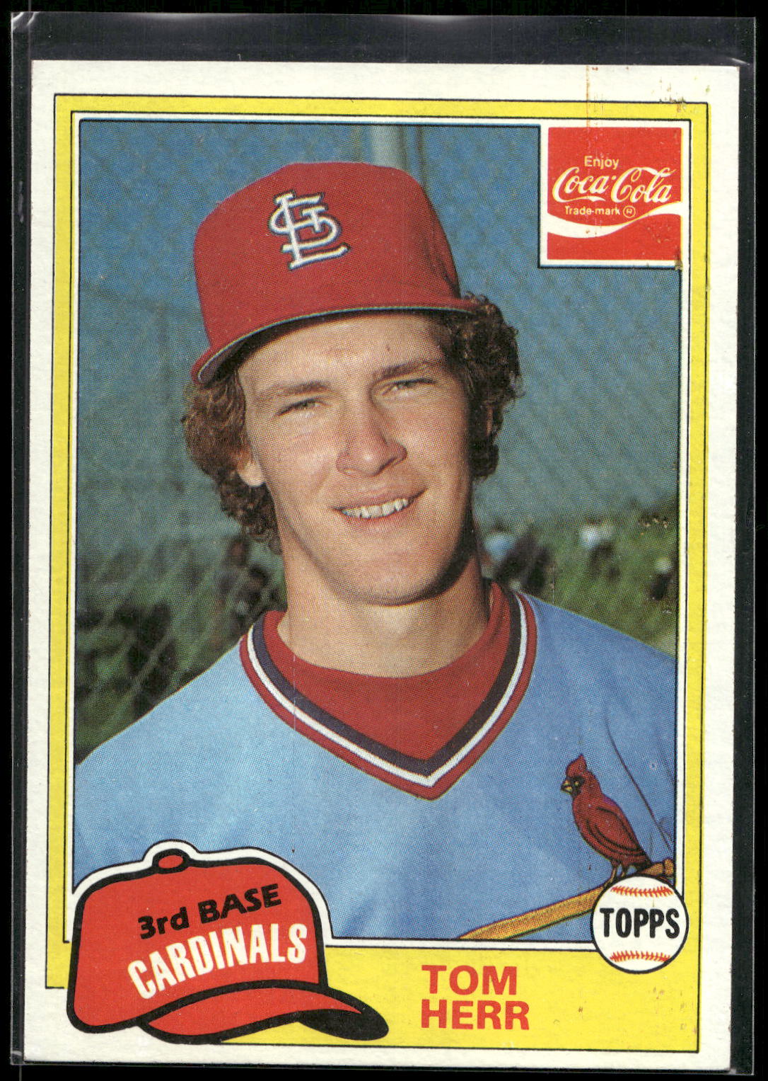 1981 Topps Coca-Cola St. Louis Cardinals #4 Tom Herr