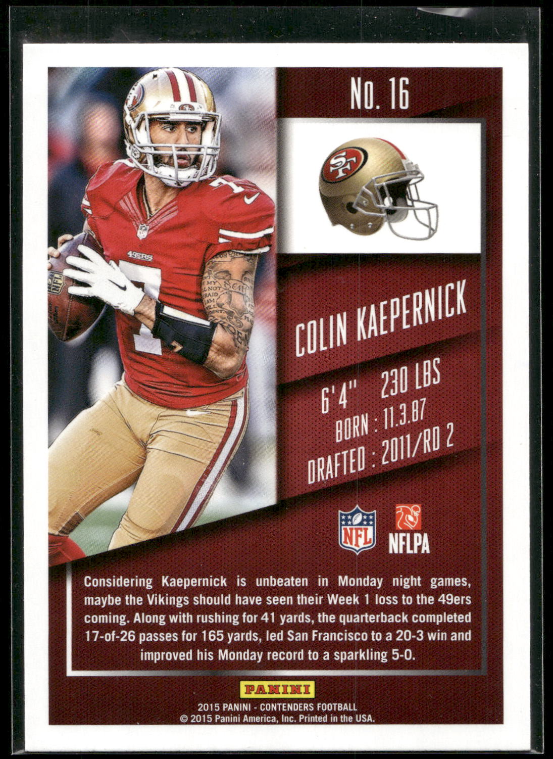 2015 Panini Contenders #16 Colin Kaepernick