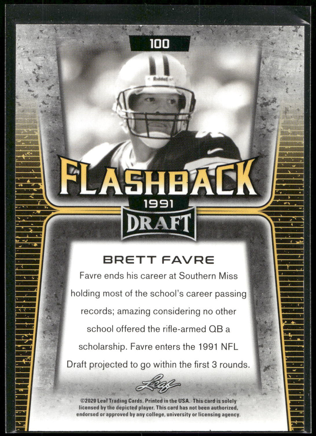 2020 Leaf Draft #100 Brett Favre Red