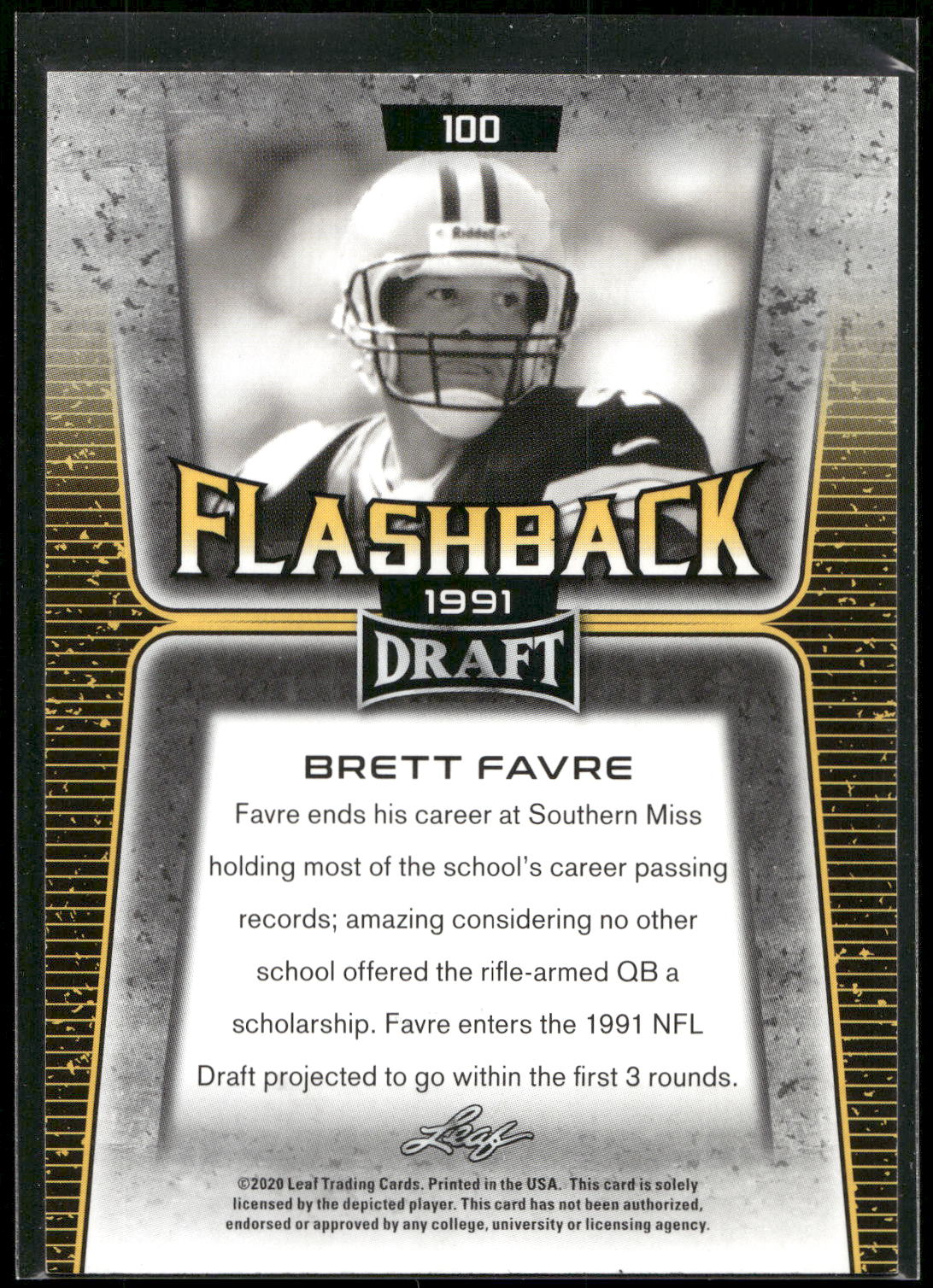 2020 Leaf Draft #100 Brett Favre Red