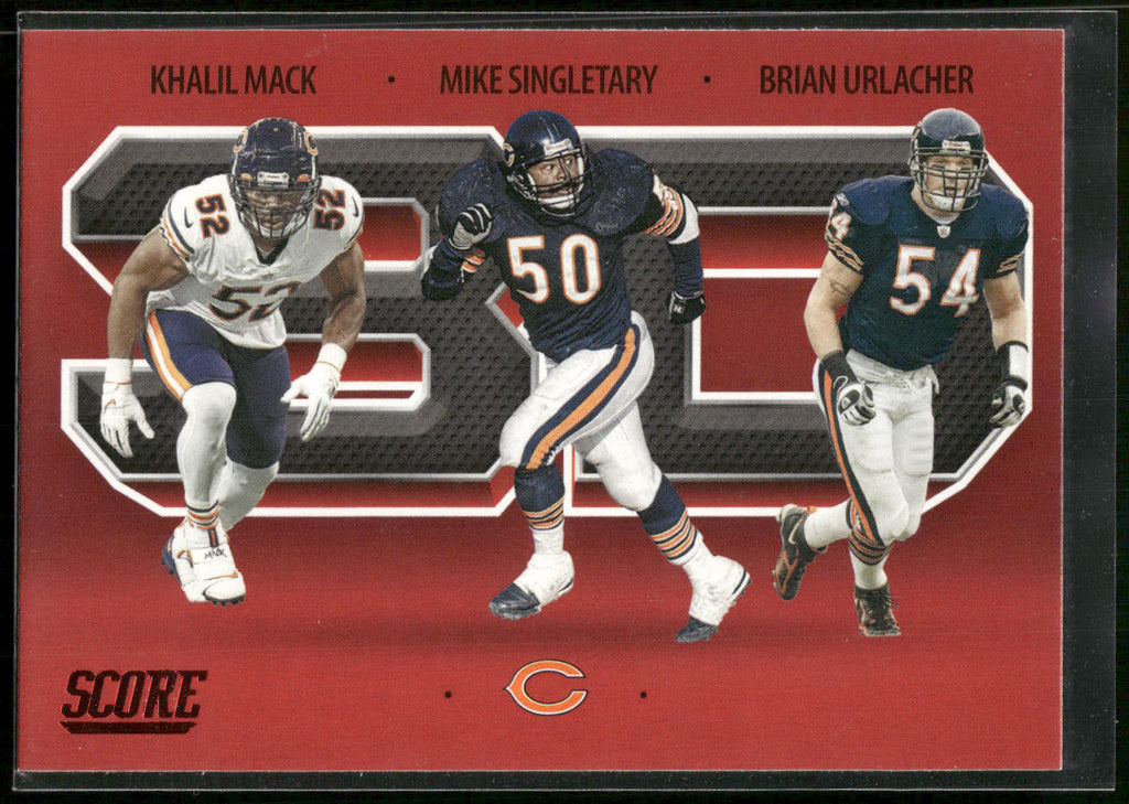 2021 Score #3D1 Brian Urlacher / Khalil Mack / Mike Singletary 3D Red