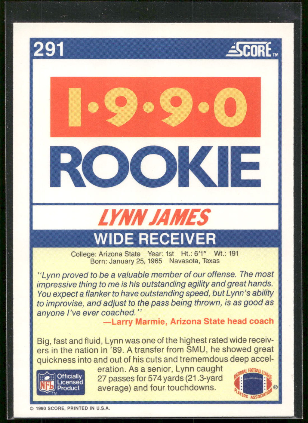 1990 Score #291 Lynn James