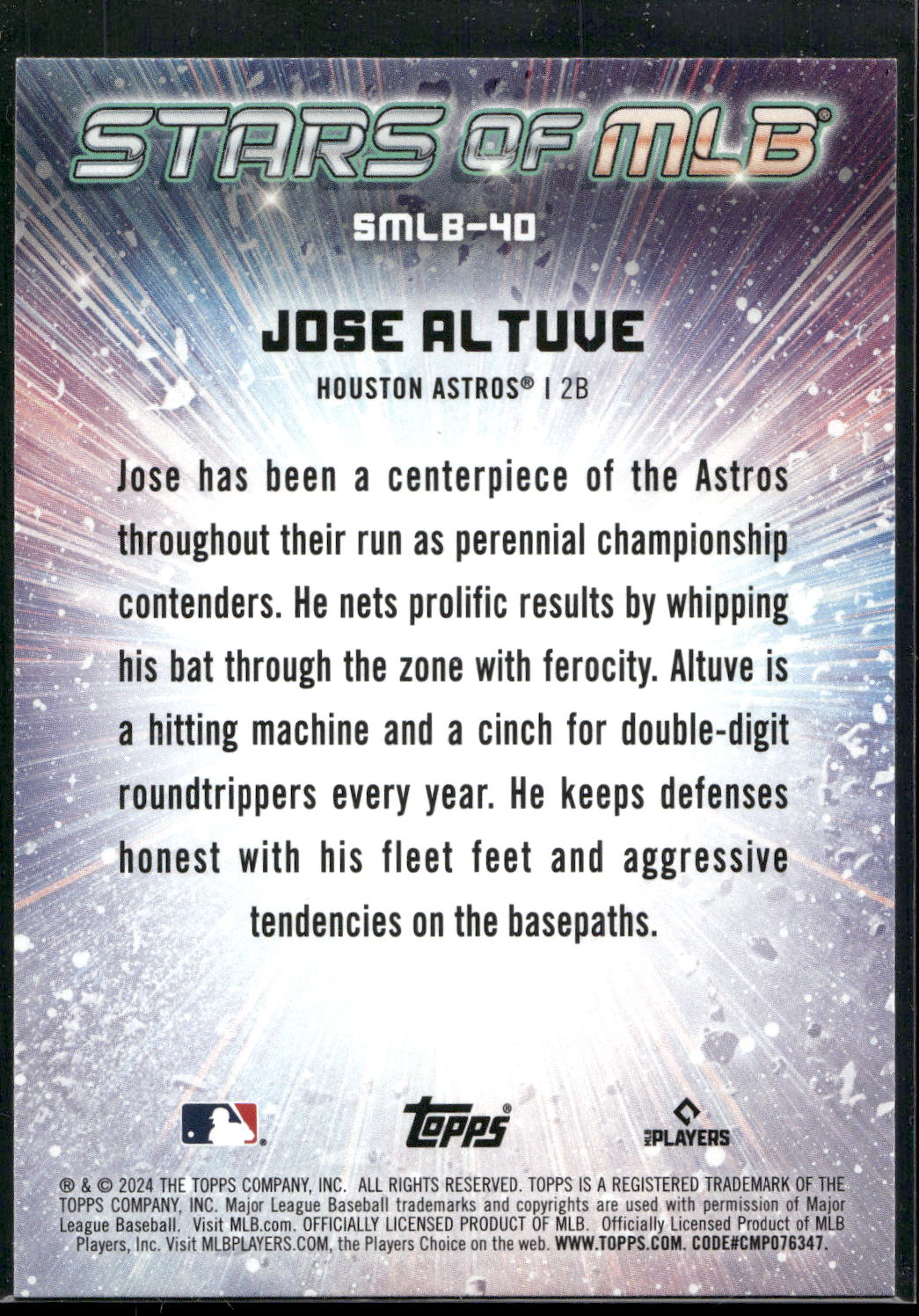 2024 Topps #SMLB-40 Jose Altuve Stars of MLB