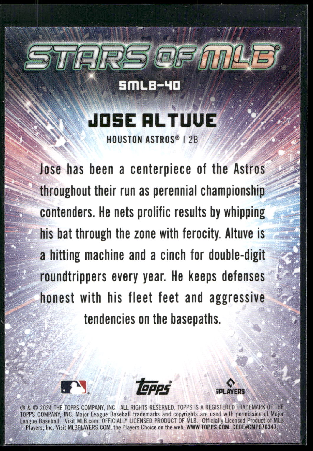 2024 Topps #SMLB-40 Jose Altuve Stars of MLB