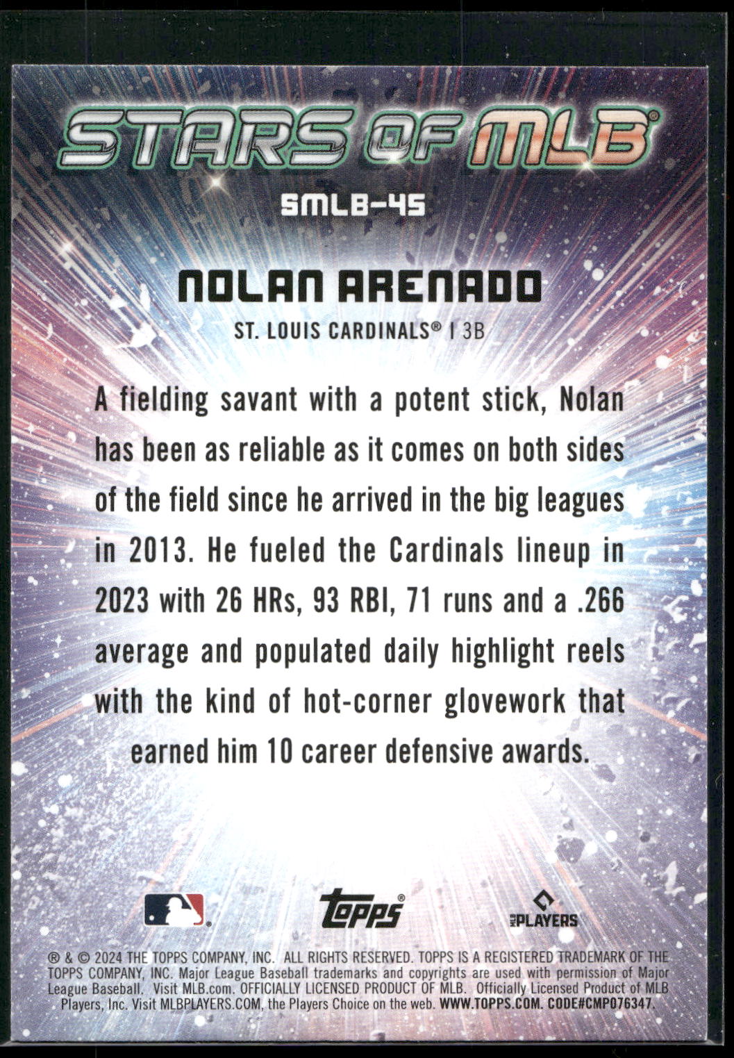 2024 Topps #SMLB-45 Nolan Arenado Stars of MLB
