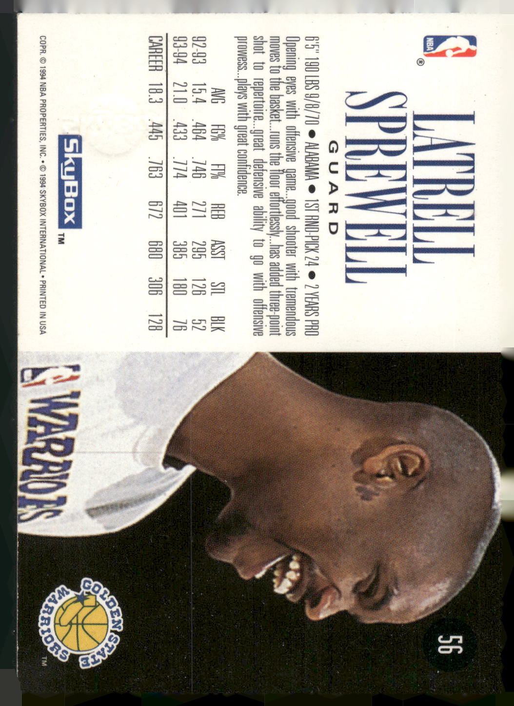 1994-95 SkyBox Premium #56 Latrell Sprewell