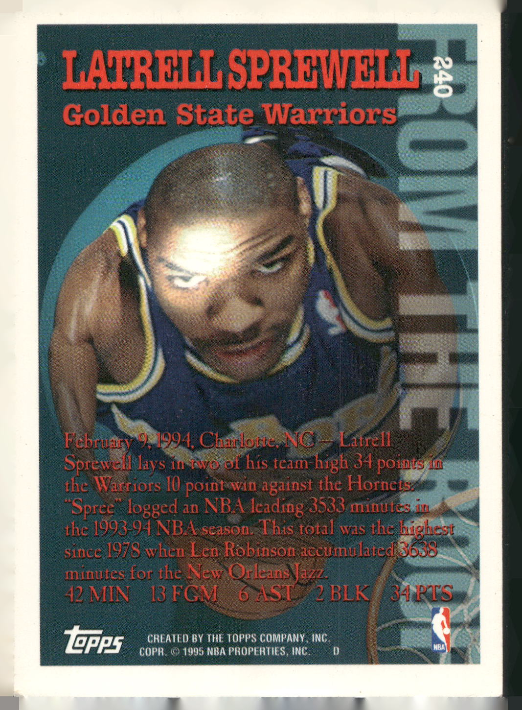 1994-95 Topps #240 Latrell Sprewell
