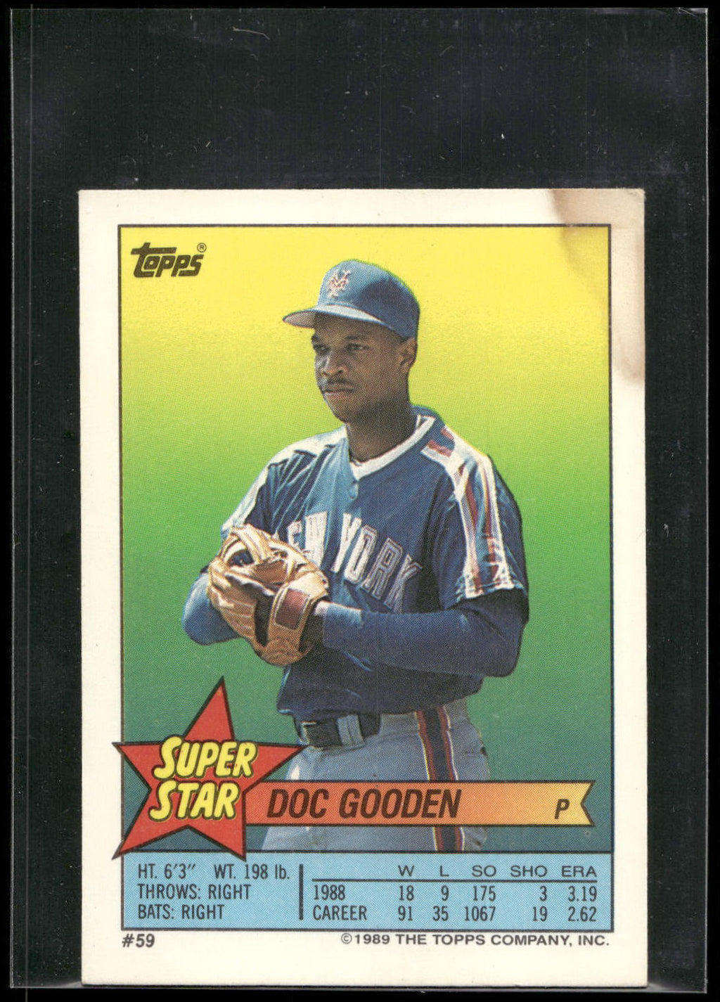 1989 Topps Stickers #59 Doc Gooden Super Star Backs