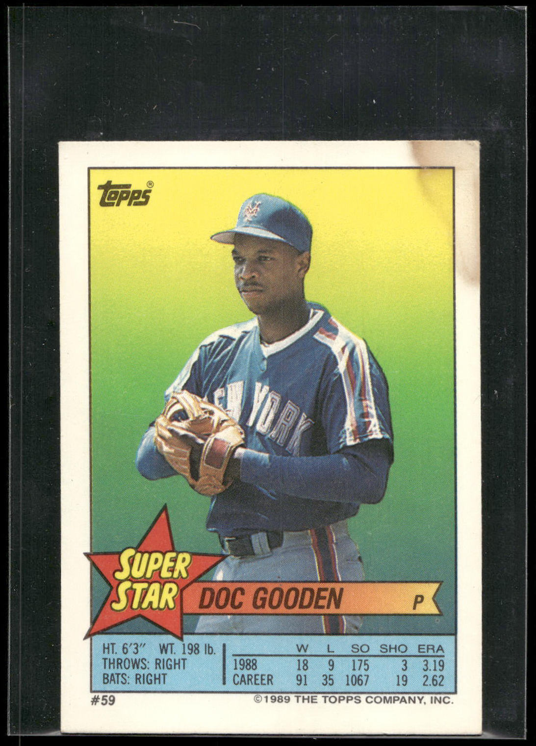 1989 Topps Stickers #59 Doc Gooden Super Star Backs