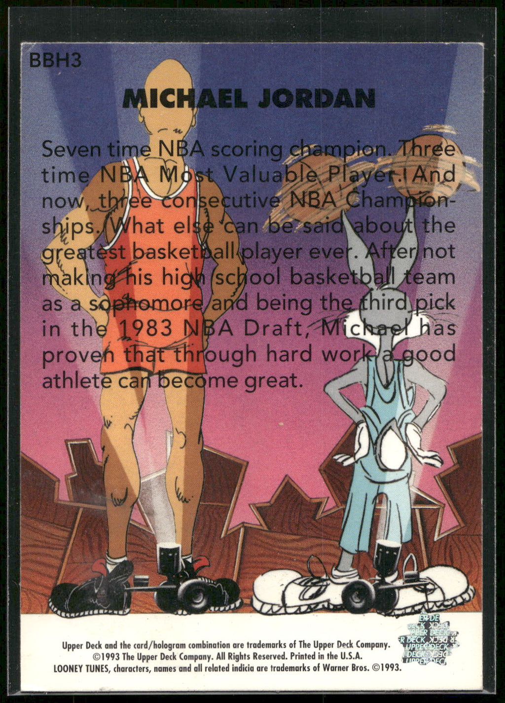 1993 Upper Deck Adventures in Toon World #BBH3 Michael Jordan Bugs Bunny Hare-Os