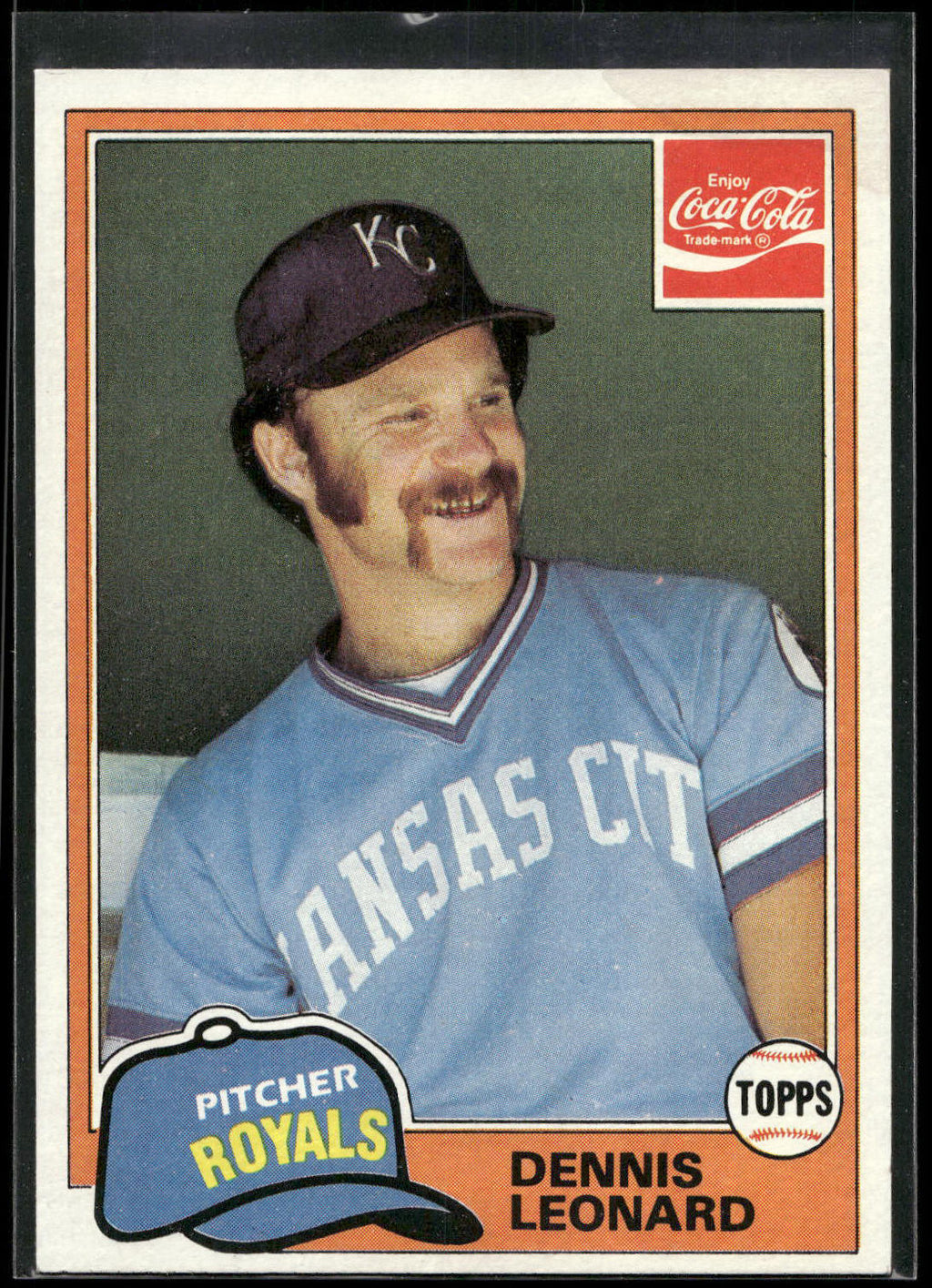 1981 Topps Coca-Cola Kansas City Royals #4 Dennis Leonard