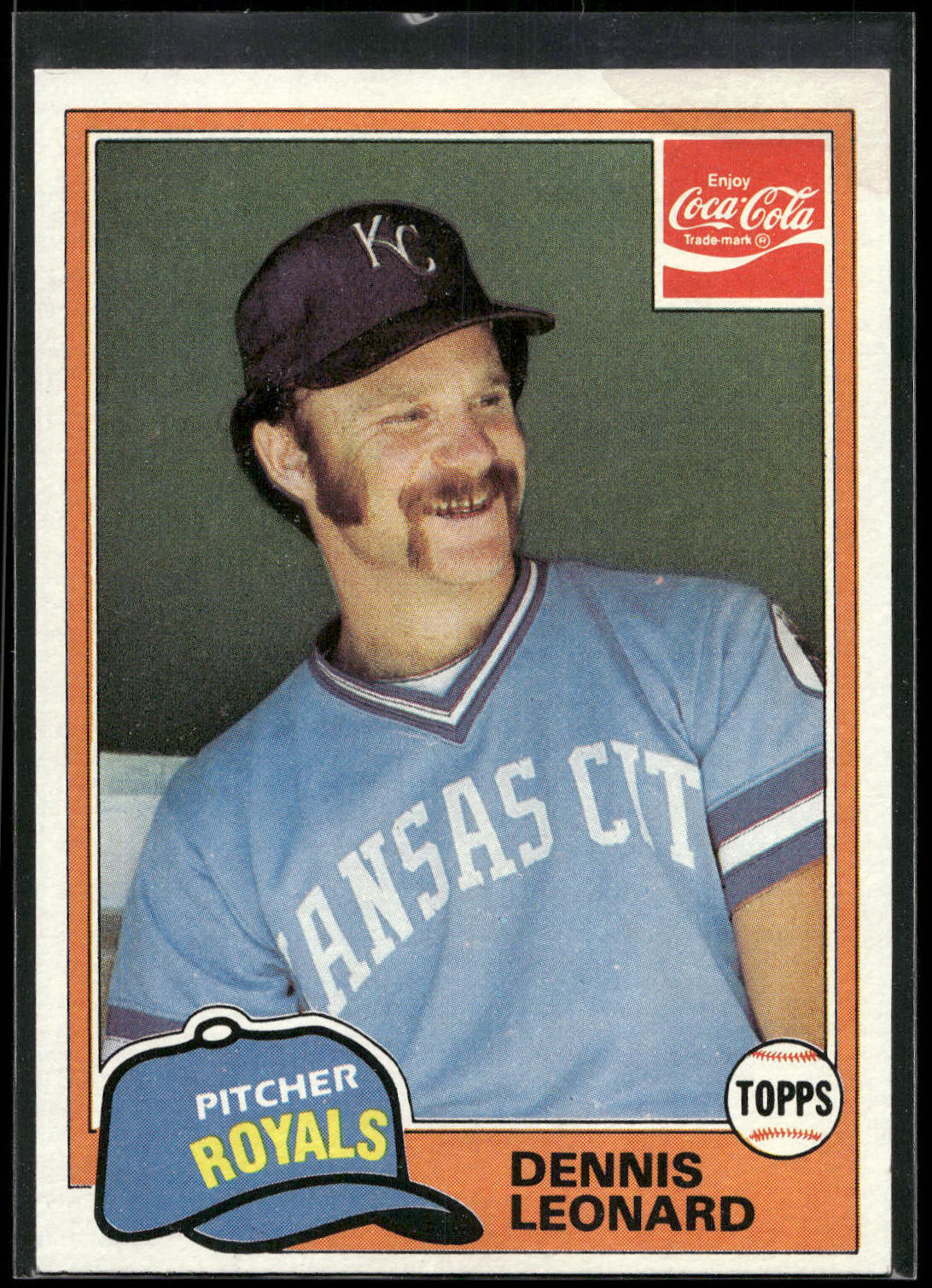 1981 Topps Coca-Cola Kansas City Royals #4 Dennis Leonard