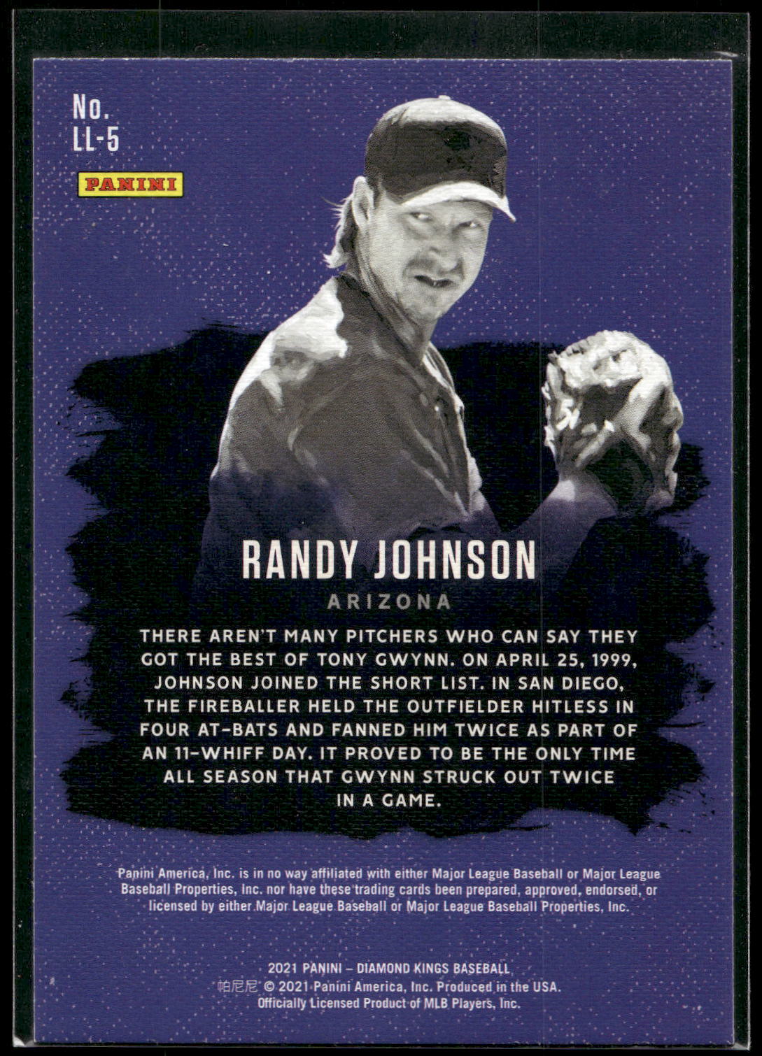 2021 Panini Diamond Kings #LL-5 Randy Johnson Legacy Lithographs