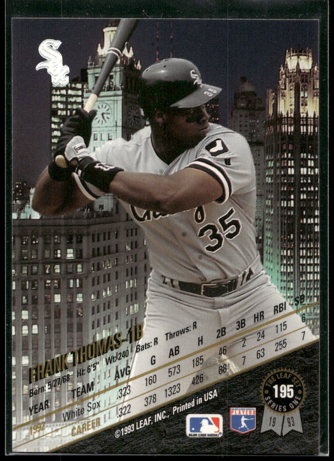 1993 Leaf #195 Frank Thomas