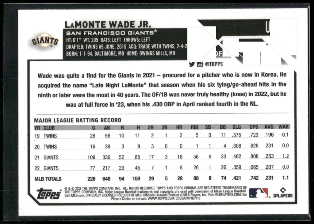 2023 Topps Chrome Update #USC110 LaMonte Wade Jr.