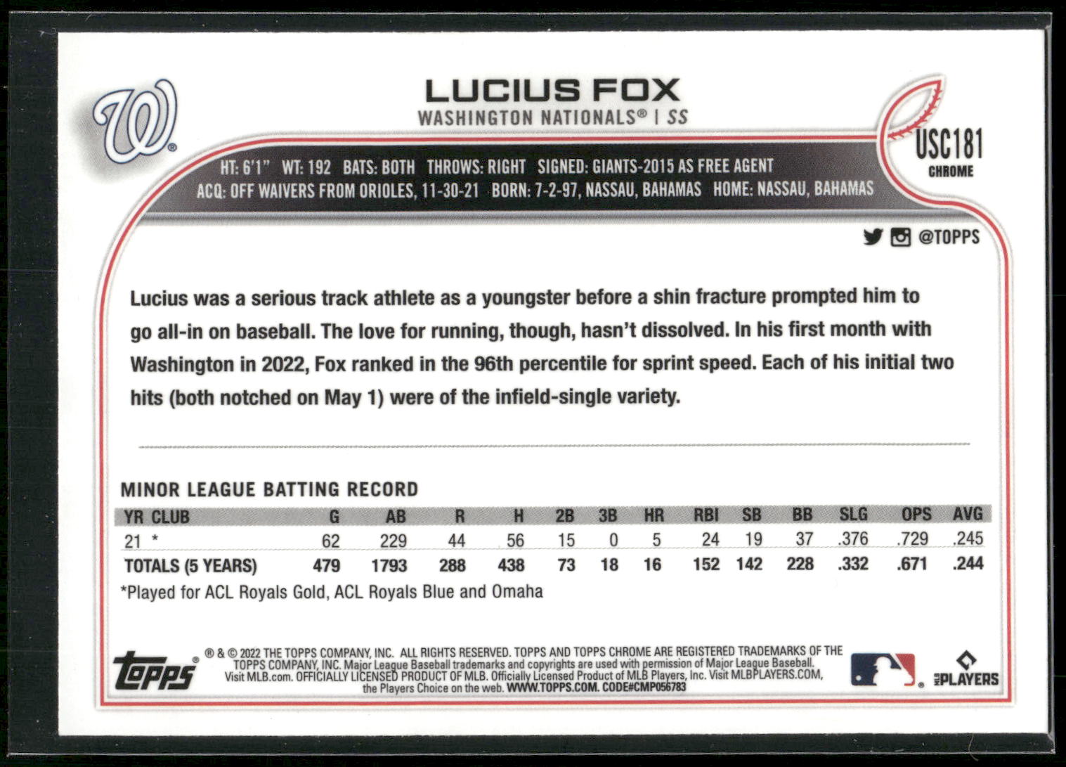 2022 Topps Chrome Update #USC181 Lucius Fox