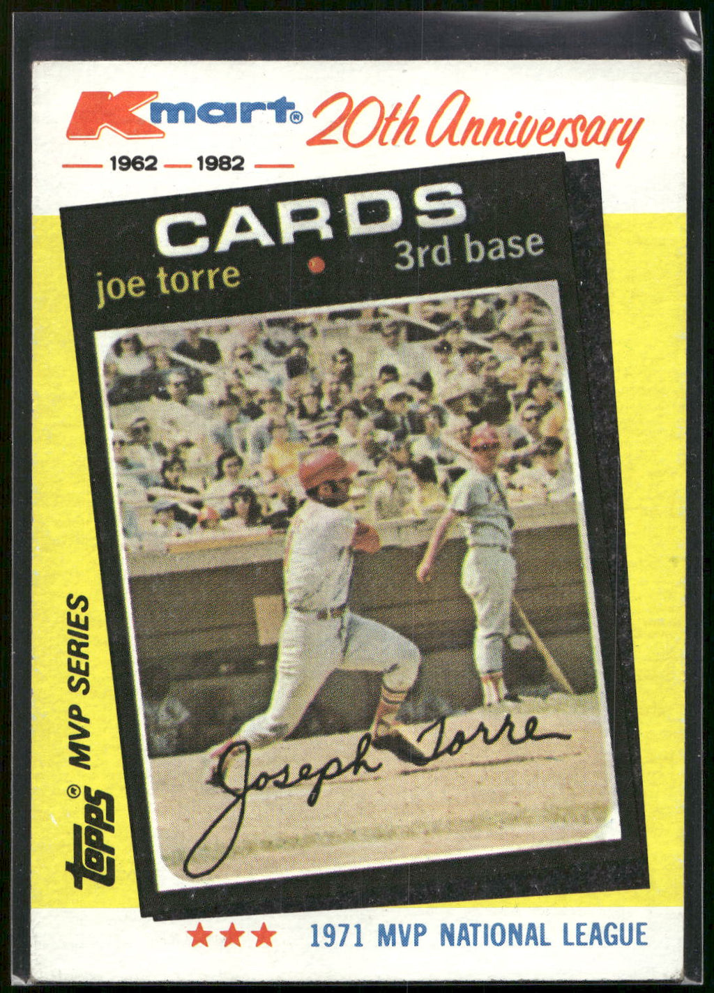 1982 Topps Kmart 20th Anniversary AL & NL MVP's #20 Joe Torre