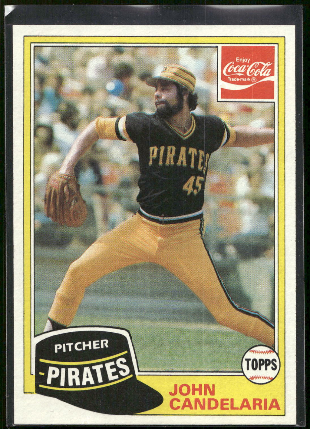 1981 Topps Coca-Cola Pittsburgh Pirates #2 John Candelaria