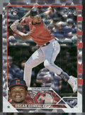 2023 Topps #119 Oscar Gonzalez Silver Pattern Foilboard