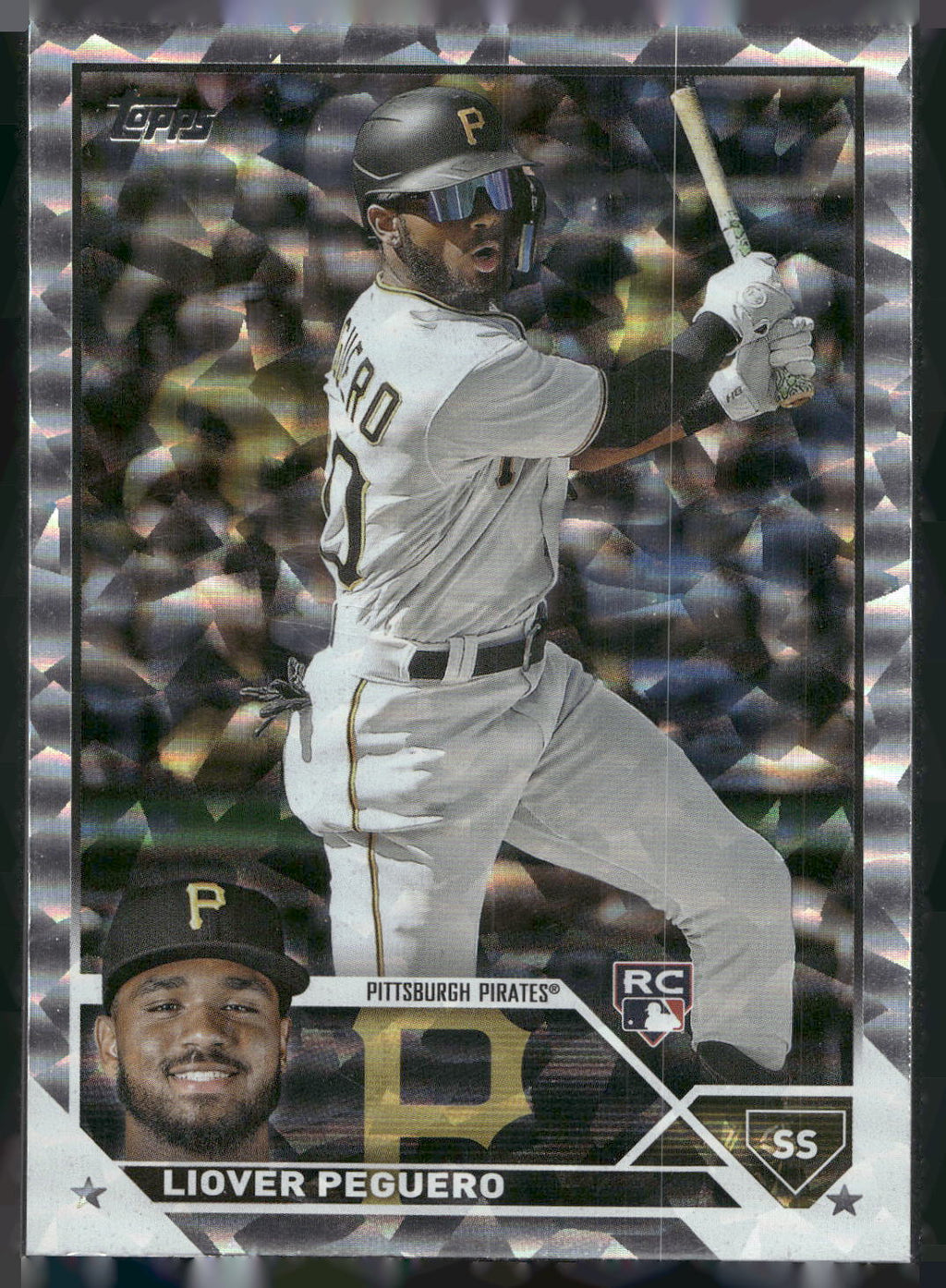 2023 Topps #238 Liover Peguero Silver Pattern Foilboard