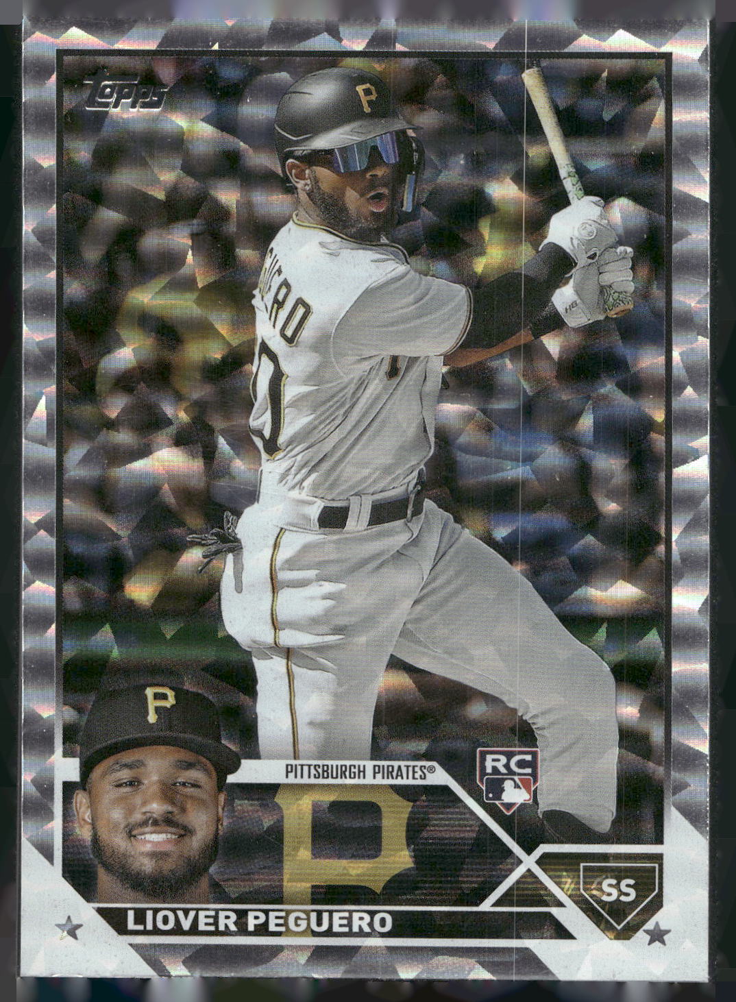 2023 Topps #238 Liover Peguero Silver Pattern Foilboard