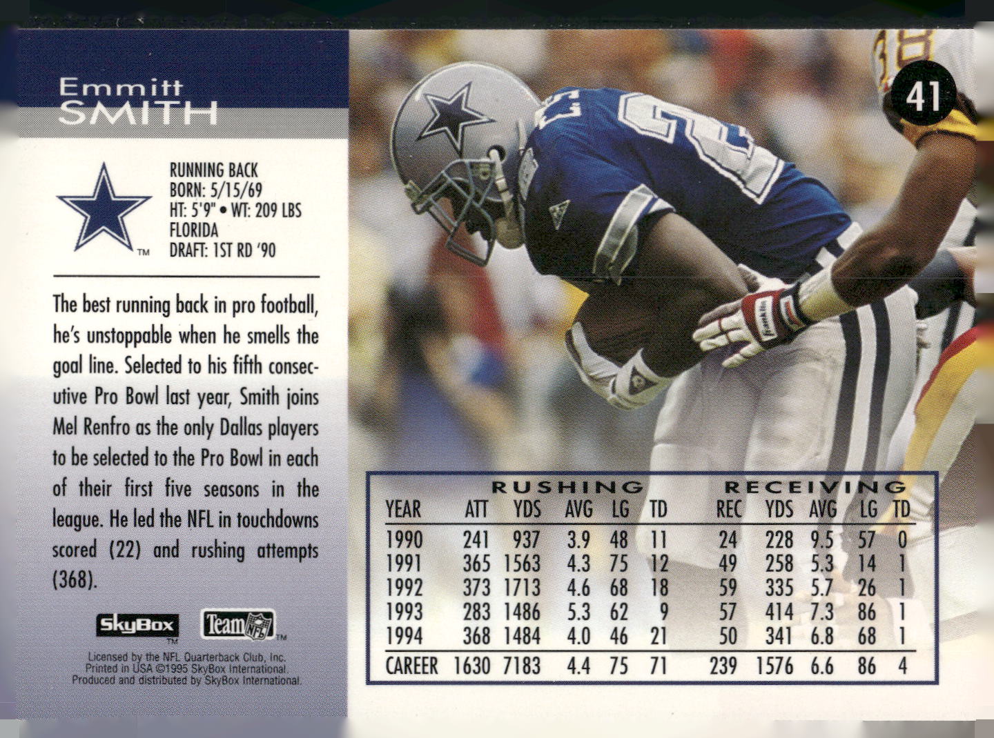 1995 SkyBox Impact #41 Emmitt Smith