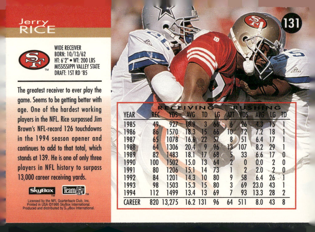 1995 SkyBox Impact #131 Jerry Rice