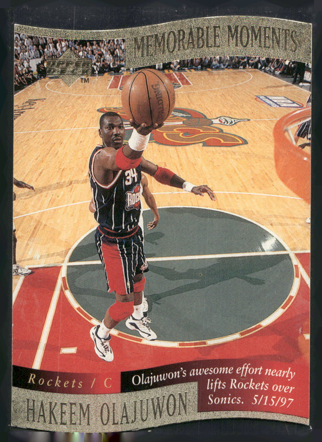 1997-98 Collector's Choice #8 Hakeem Olajuwon Memorable Moments