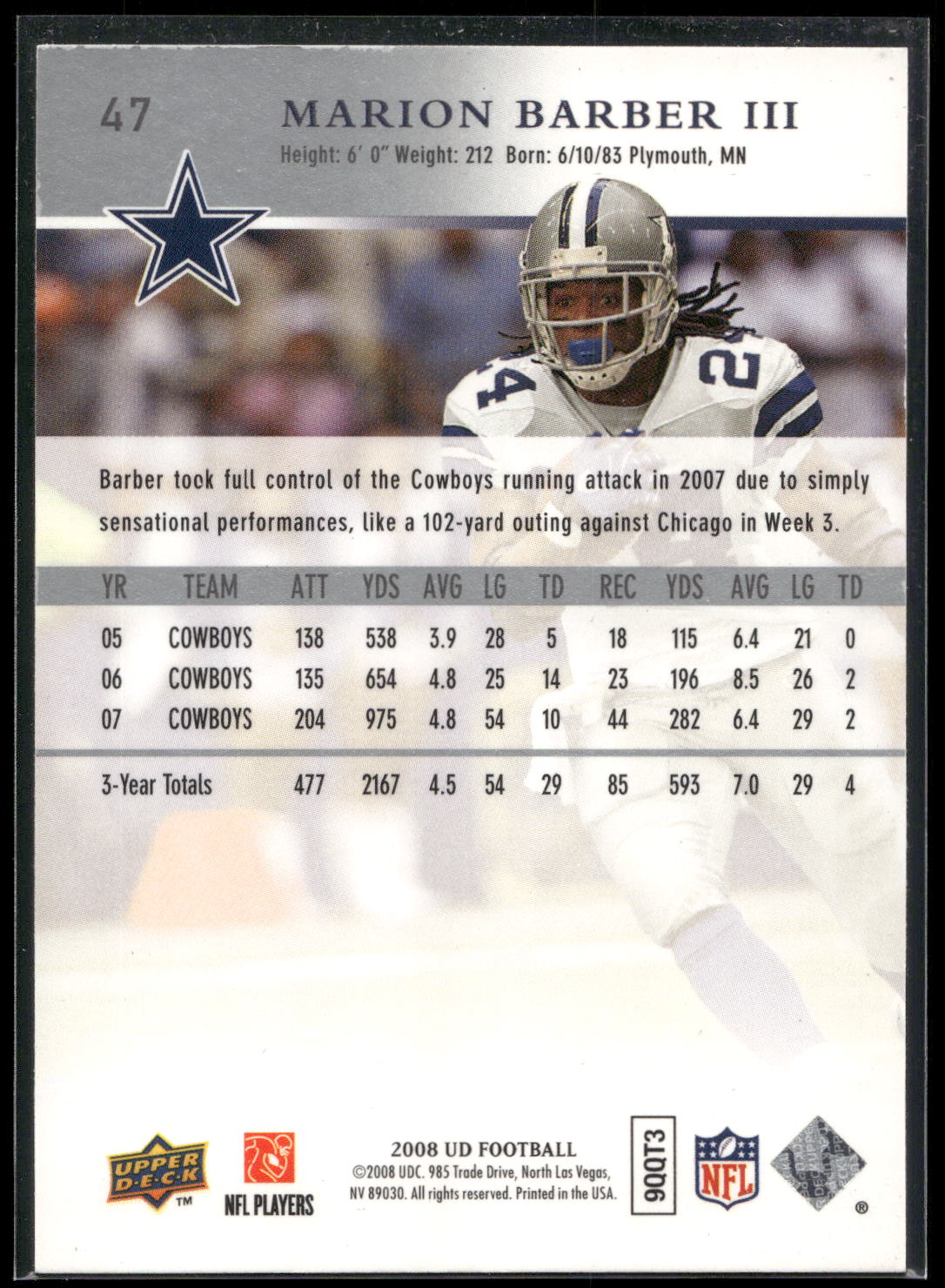 2008 Upper Deck #47 Marion Barber