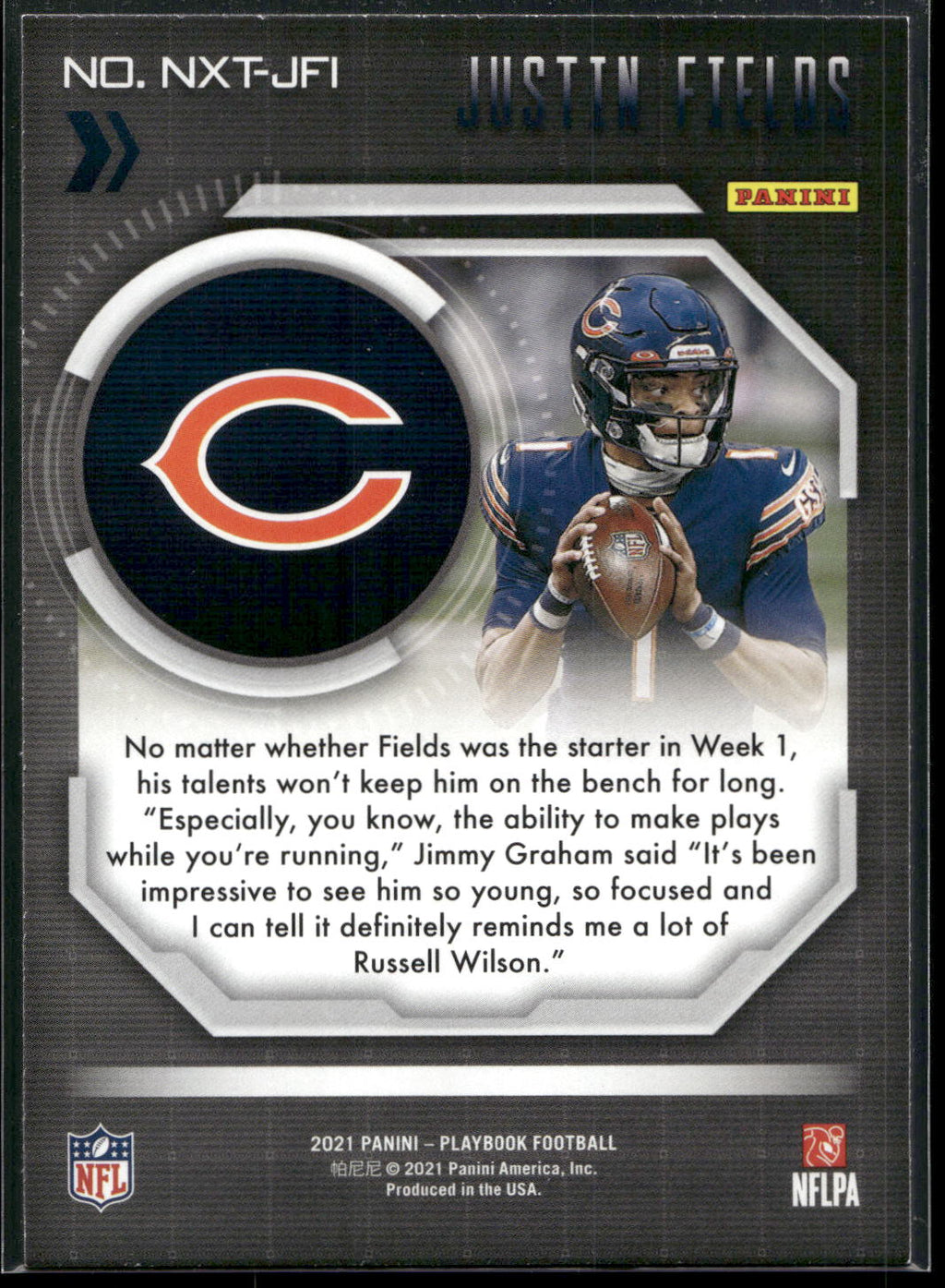 2021 Panini Playbook #NXT-JFI Justin Fields Next Up